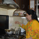 Ratna Bindra in her kitchen.
